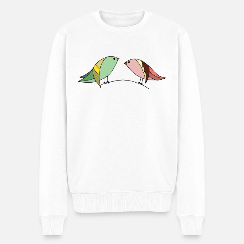 Vögel - Männer Premium Bio Pullover - Weiß