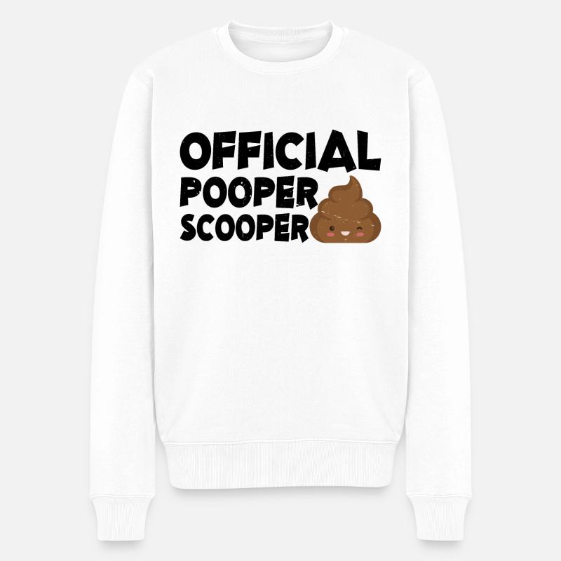 Pooper Scooper officiel 11 - Pull Premium bio Homme - blanc