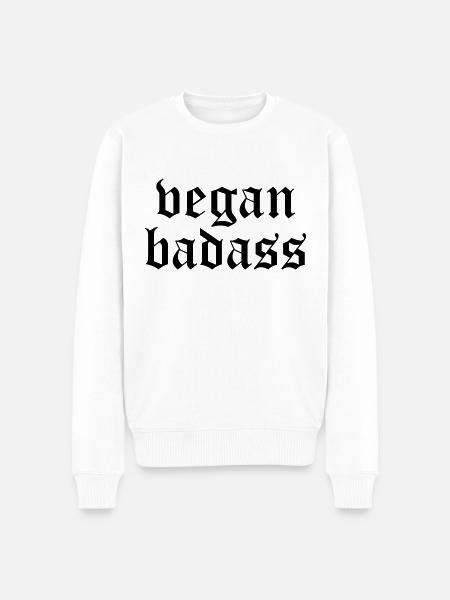 vegan badass - Männer Premium Bio Pullover - Weiß