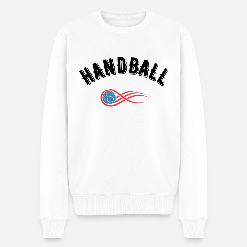 Handball - Männer Premium Bio Pullover - Weiß