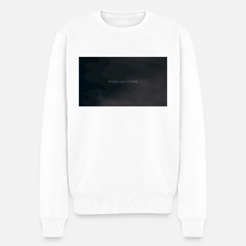 living is a good thing - Männer Premium Bio Pullover - Weiß