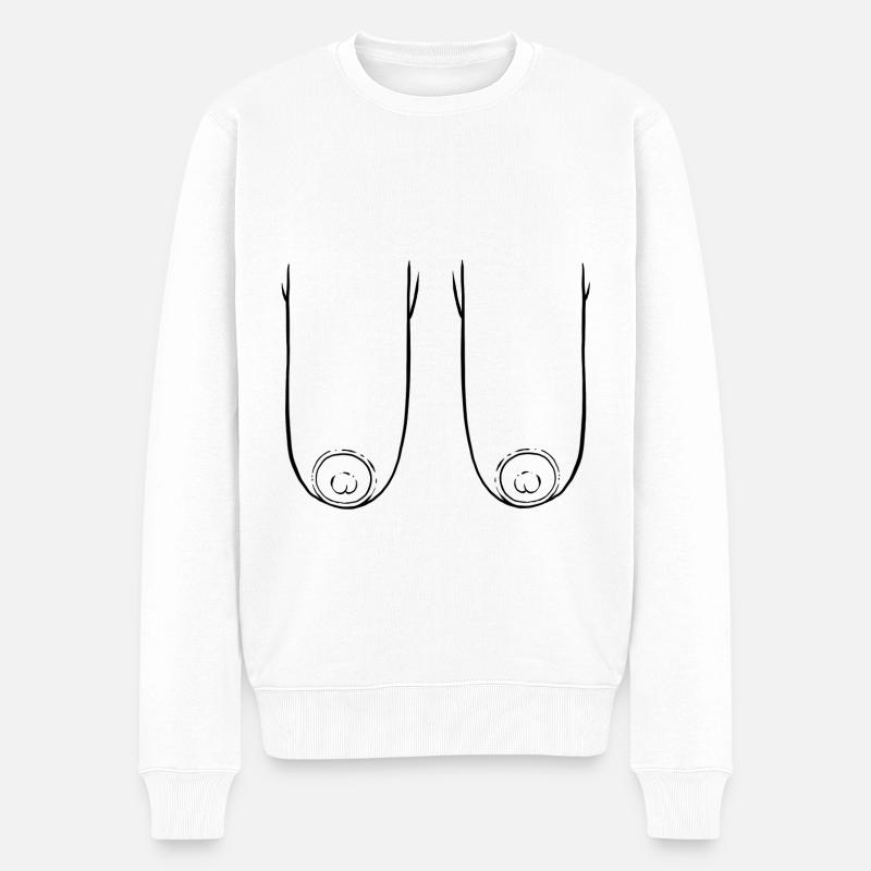 Paire de seins - Pull Premium bio Homme - blanc
