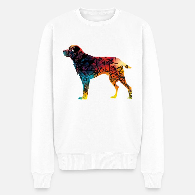 Schöner Hund - Bunter Hund - Männer Premium Bio Pullover - Weiß