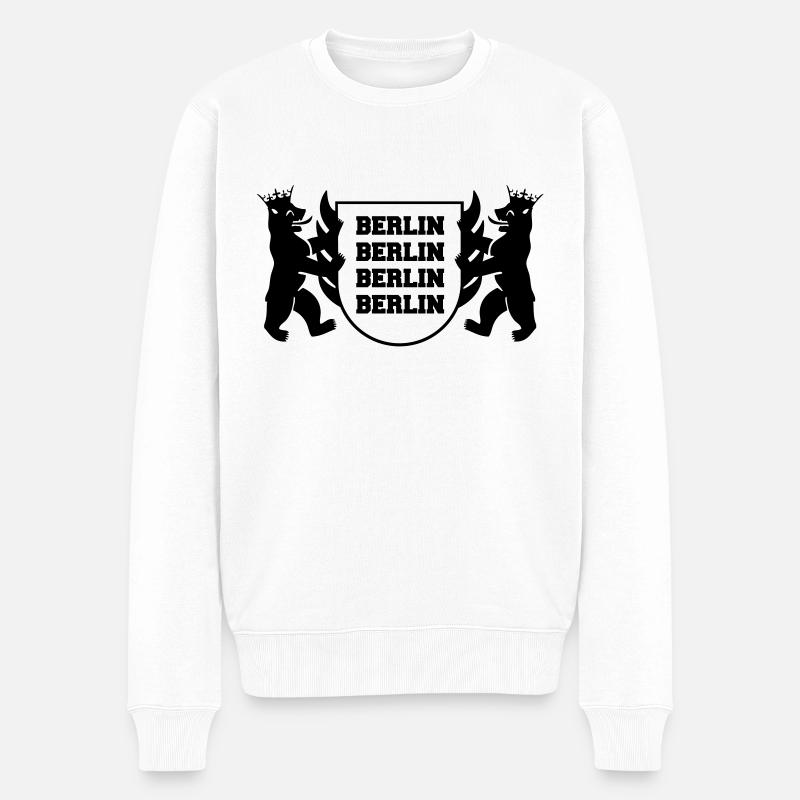 berlin wappen 1 - Männer Premium Bio Pullover - Weiß
