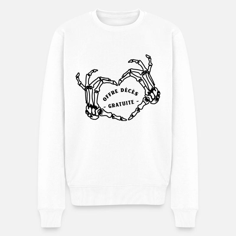 OFFRE DÉCÈS GRATUITE ! - Pull Premium bio Homme - blanc