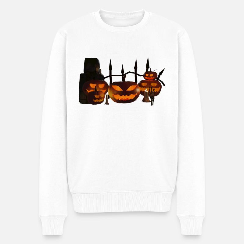 Halloween - Männer Premium Bio Pullover - Weiß