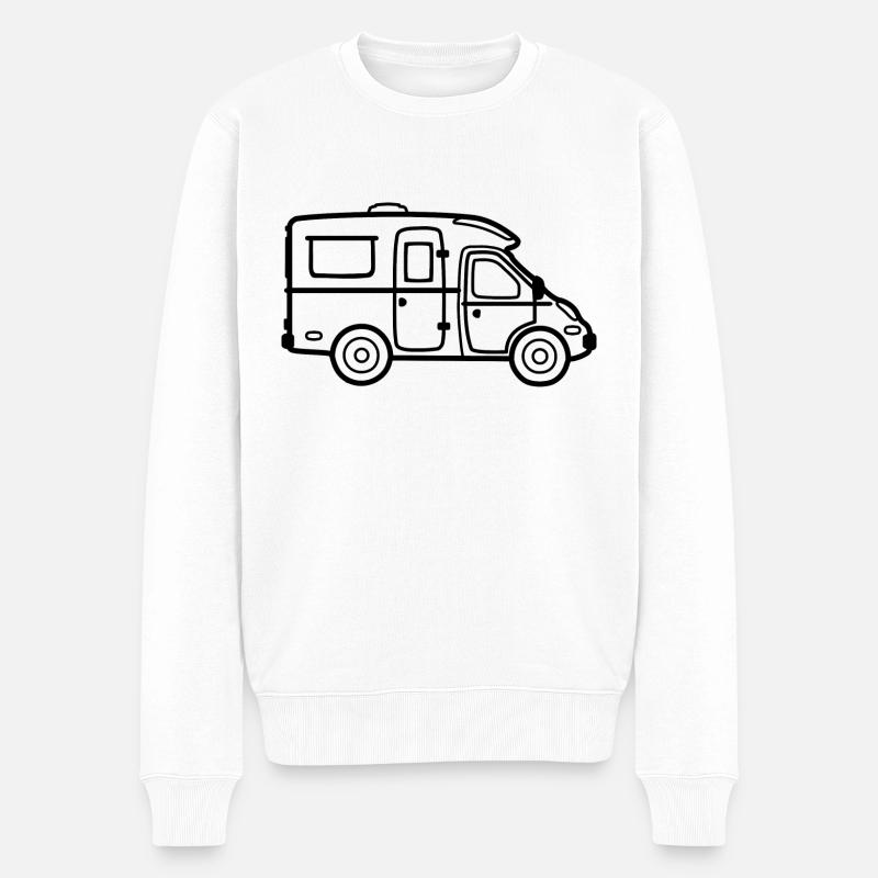 Wohnmobil Teilintegriert - Kontur - Männer Premium Bio Pullover - Weiß