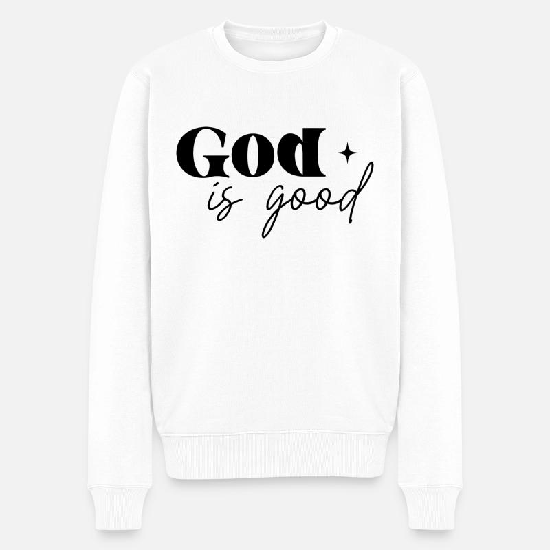 Dieu est bon - Pull Premium bio Homme - blanc