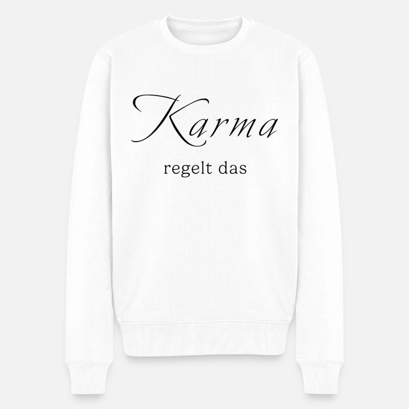 Karma regelt - Männer Premium Bio Pullover - Weiß
