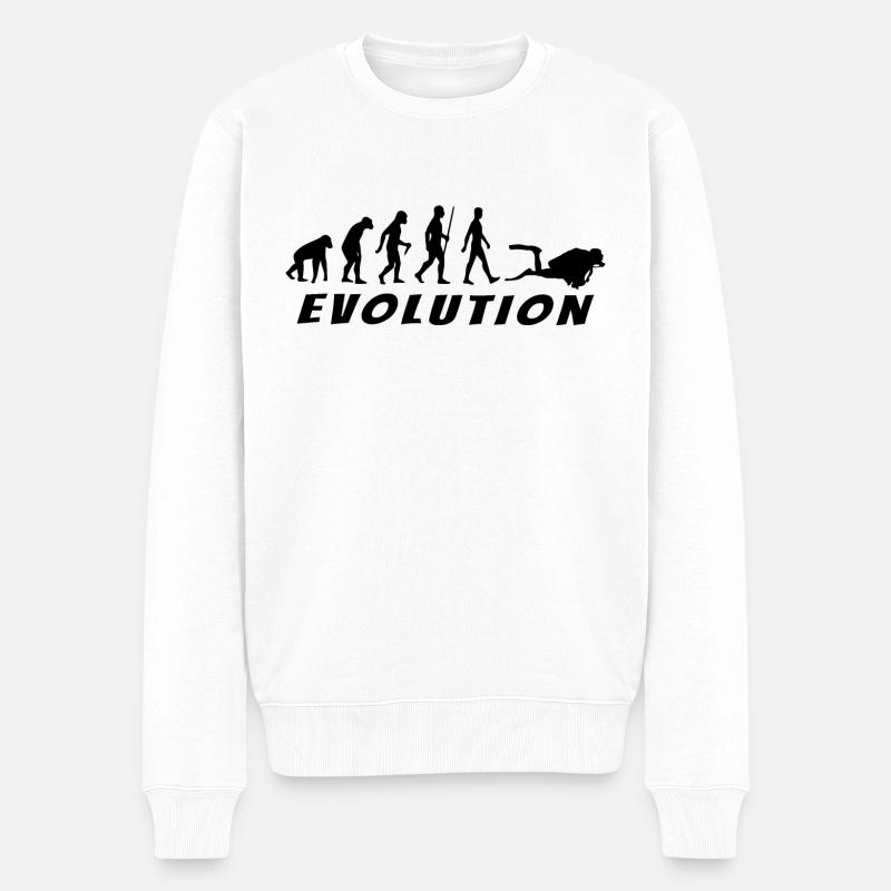 Evolution Diver Black - Men's Premium Organic Jumper - white