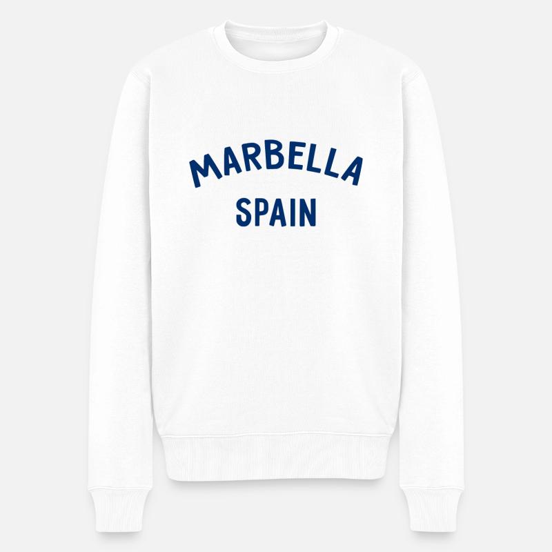 Marbella Spain Spanien Espana - Männer Premium Bio Pullover - Weiß