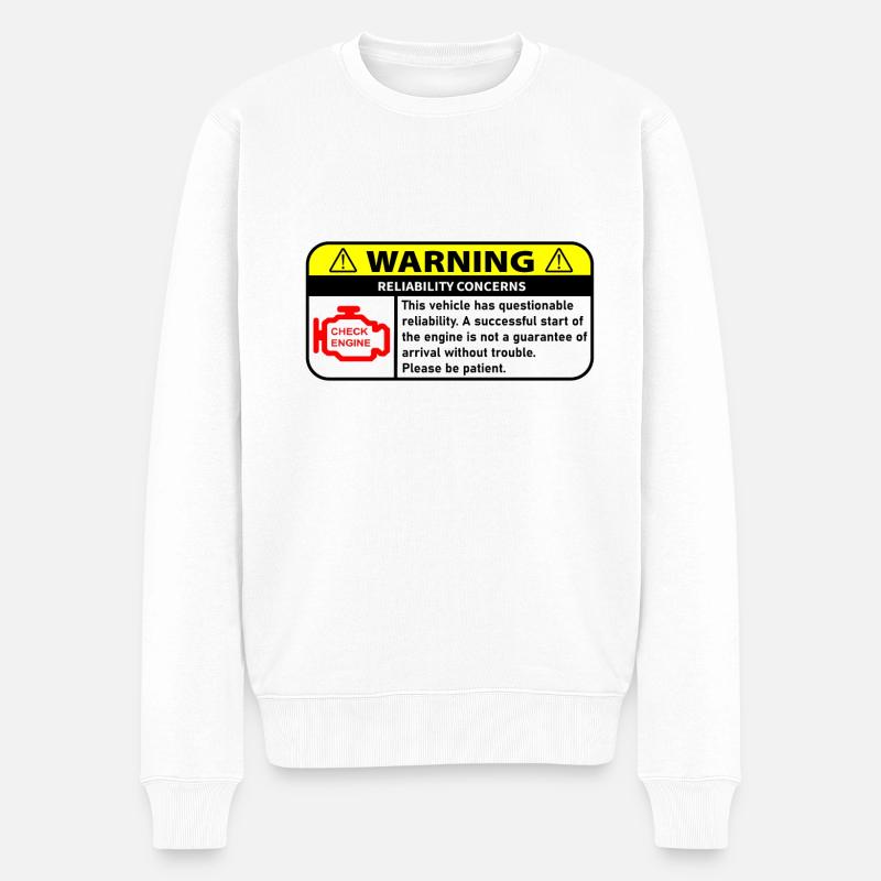 WARNUNG - Männer Premium Bio Pullover - Weiß