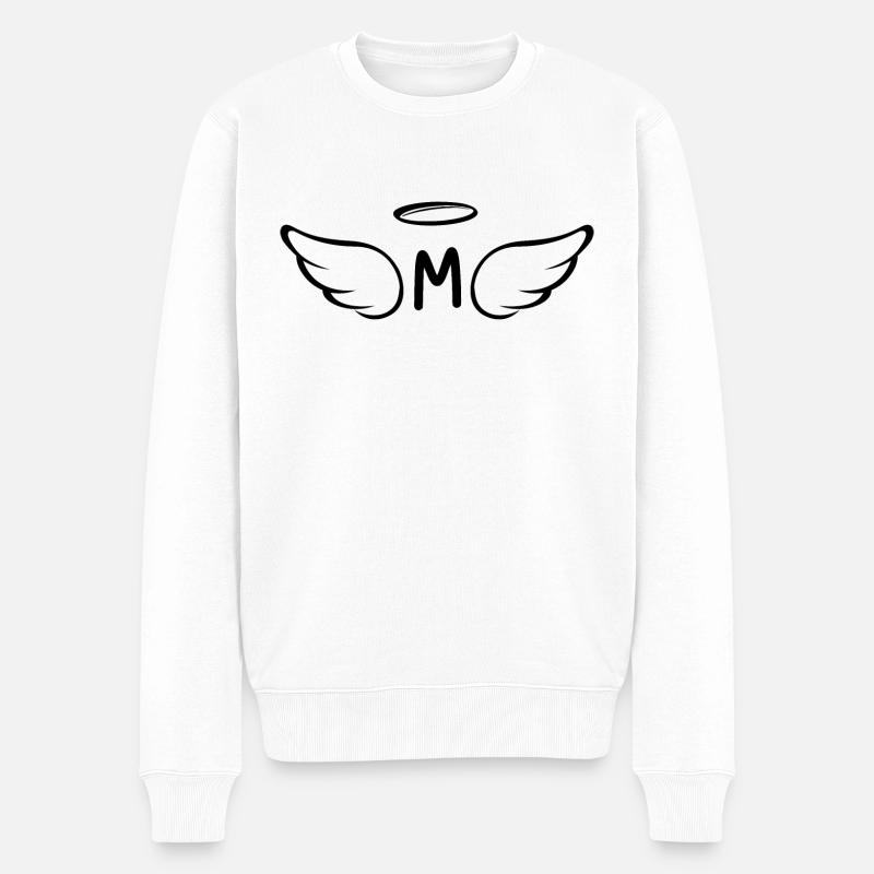 Lettre m ailes d’ange - Pull Premium bio Homme - blanc