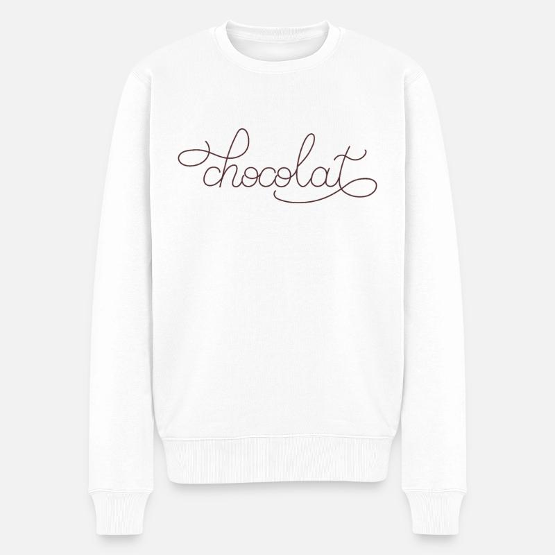 Schokolade - Männer Premium Bio Pullover - Weiß