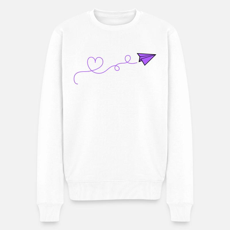 Coeur d’avion en papier - Pull Premium bio Homme - blanc