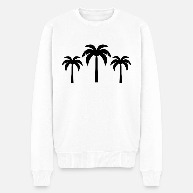 palmen - Männer Premium Bio Pullover - Weiß