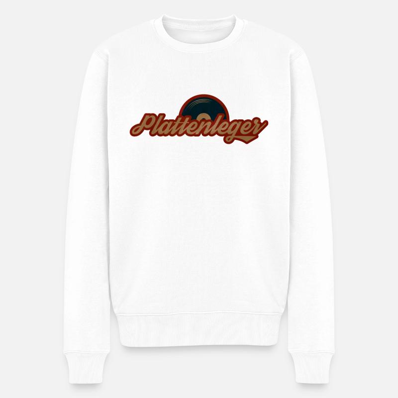 Streetwear Plattenleger - Männer Premium Bio Pullover - Weiß