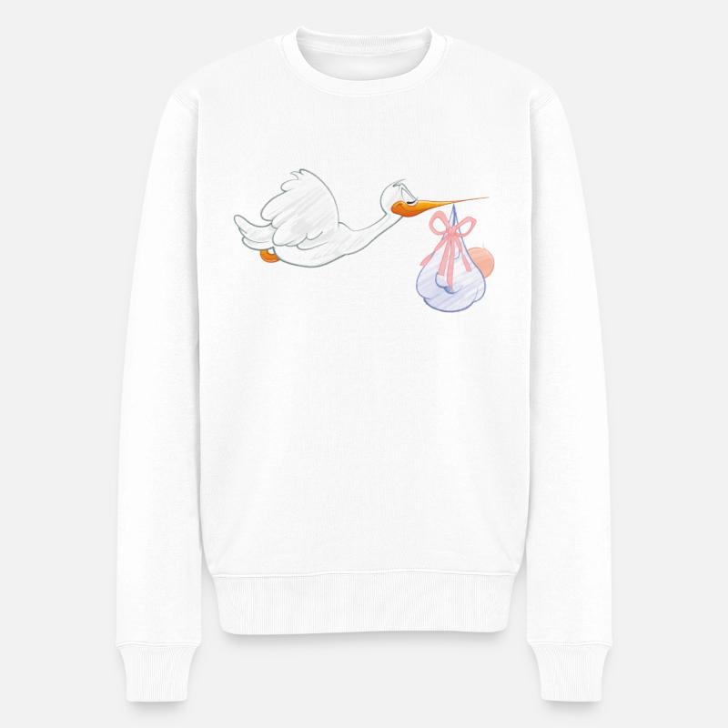 Bébé et cigogne - Pull Premium bio Homme - blanc