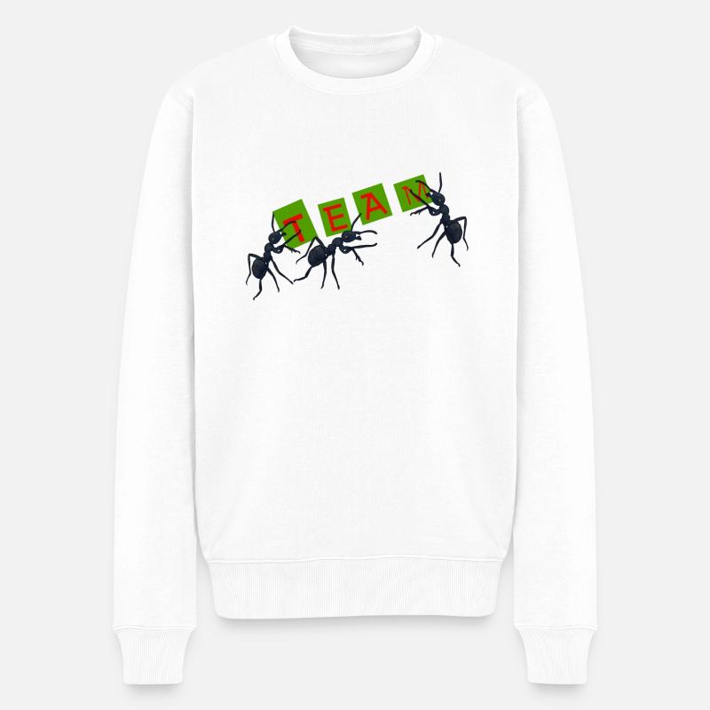 Équipe, groupe, fourmi - Pull Premium bio Homme - blanc