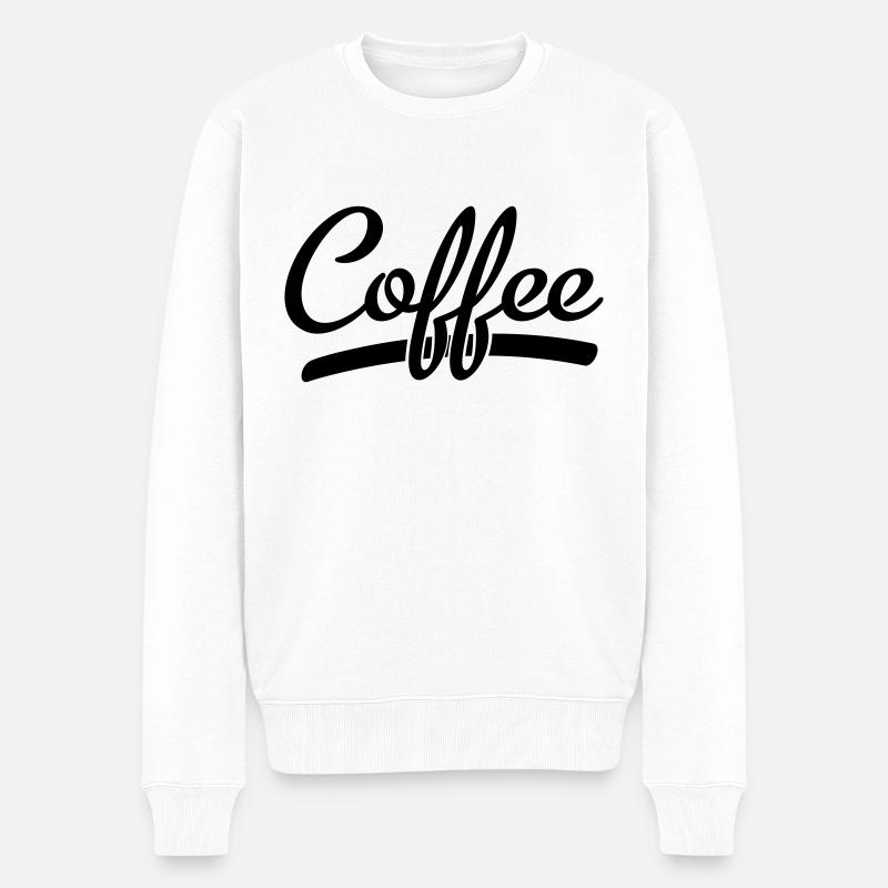 Kaffee - Männer Premium Bio Pullover - Weiß