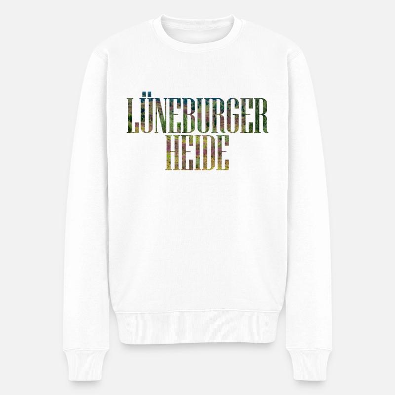 Lüneburger Heide Deutschland Landschaft - Männer Premium Bio Pullover - Weiß