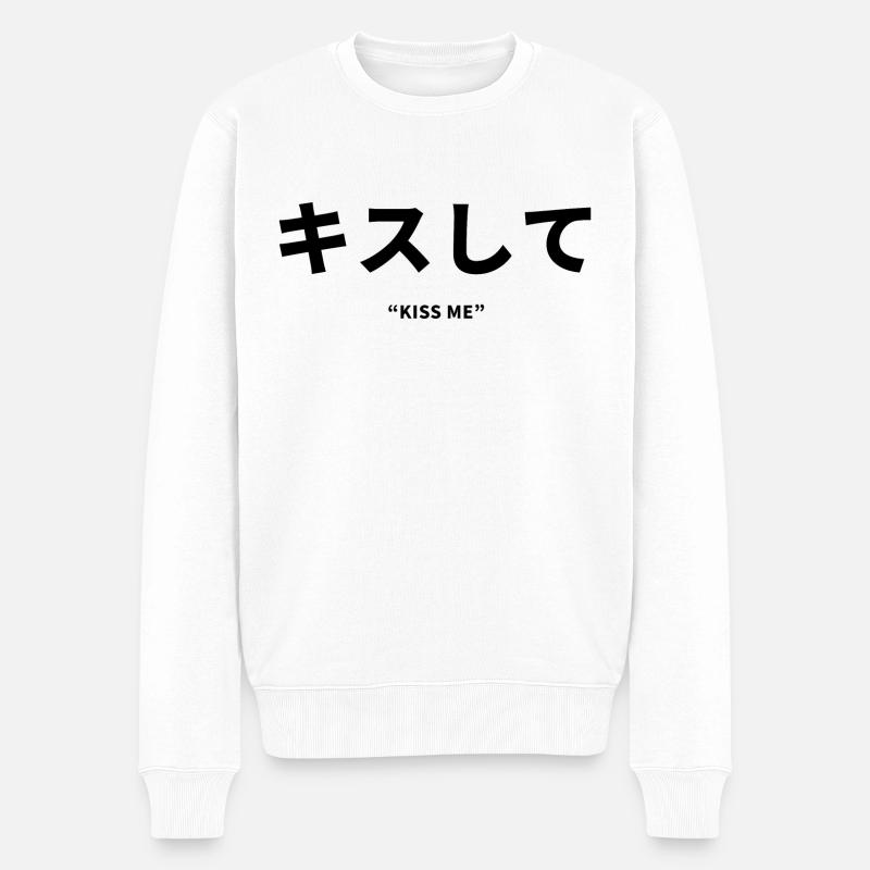 Japanisch - Männer Premium Bio Pullover - Weiß