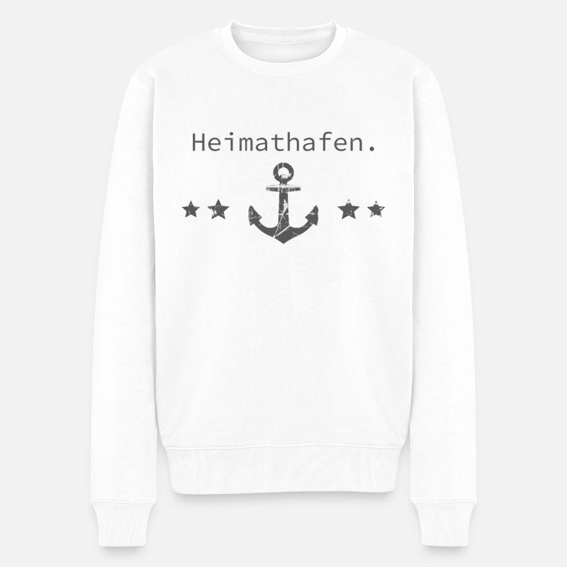 Heimathafen - Männer Premium Bio Pullover - Weiß