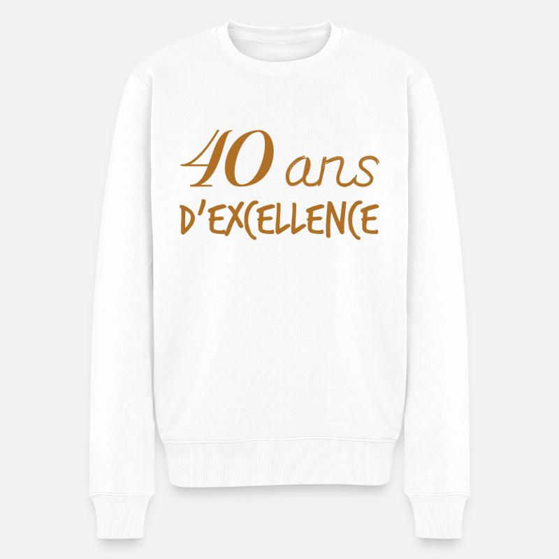 Anniversaire 40 ans d'excellence - Pull Premium bio Homme - blanc