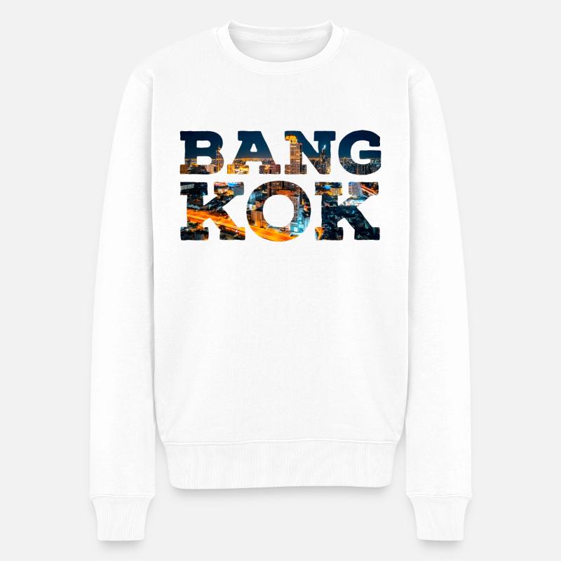 Bangkok - Männer Premium Bio Pullover - Weiß