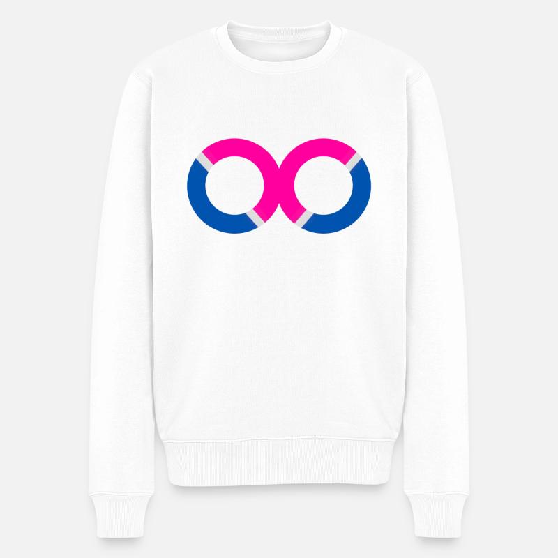 Acht Unendlichkeit 2 - Männer Premium Bio Pullover - Weiß