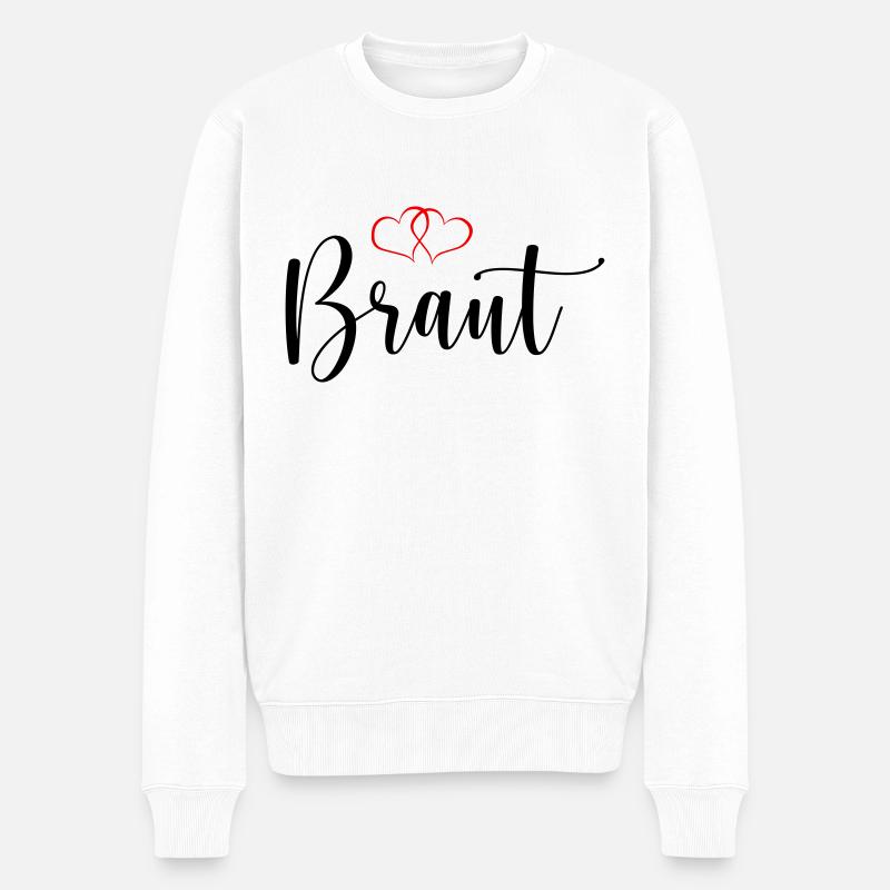 braut - Männer Premium Bio Pullover - Weiß