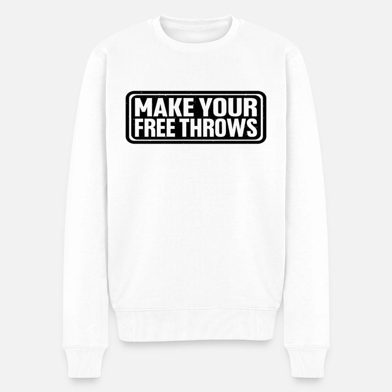 Make Your Free Throws 4 - Männer Premium Bio Pullover - Weiß