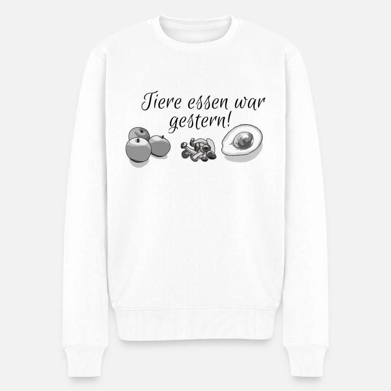 Tiere essen war gestern - Männer Premium Bio Pullover - Weiß