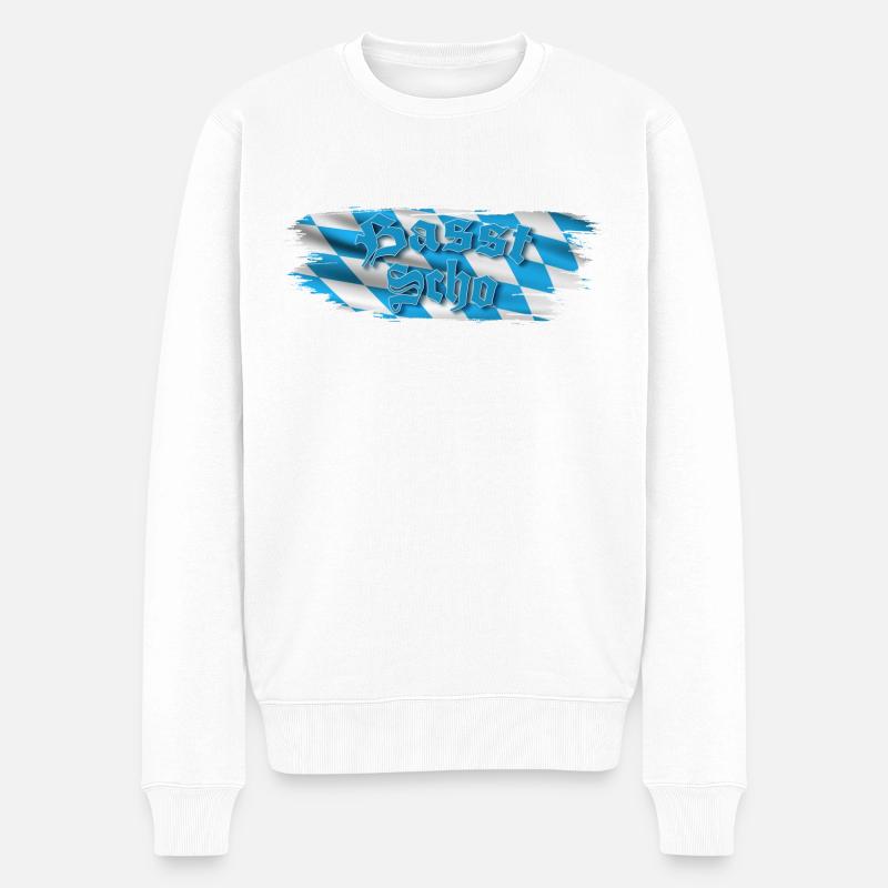 Basst scho - Männer Premium Bio Pullover - Weiß