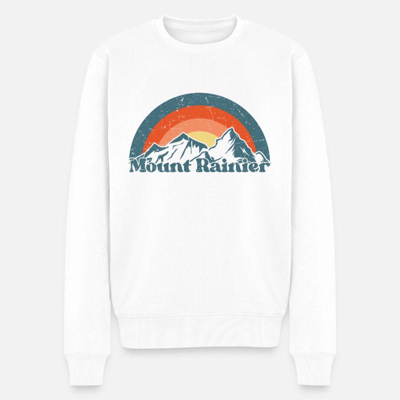 Mount Rainier Nationla Park Washington Berge - Männer Premium Bio Pullover - Weiß