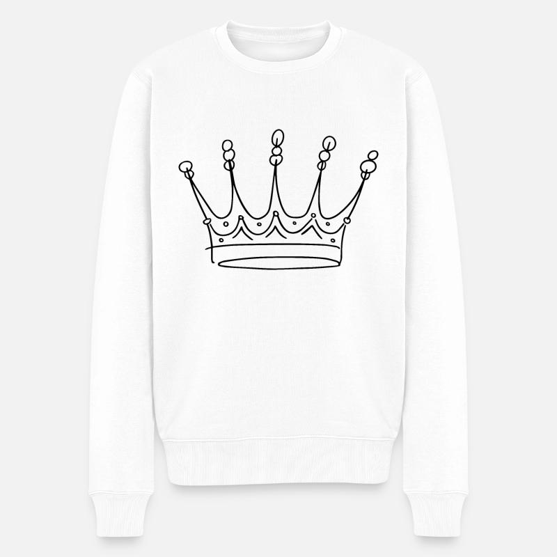 Krone - Männer Premium Bio Pullover - Weiß