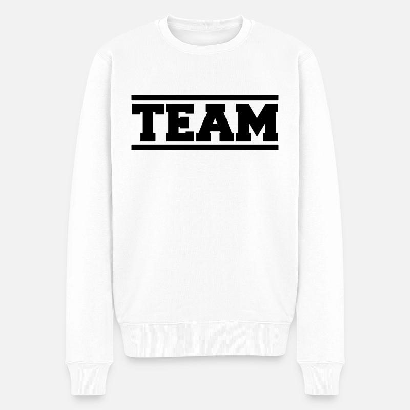 team - Männer Premium Bio Pullover - Weiß
