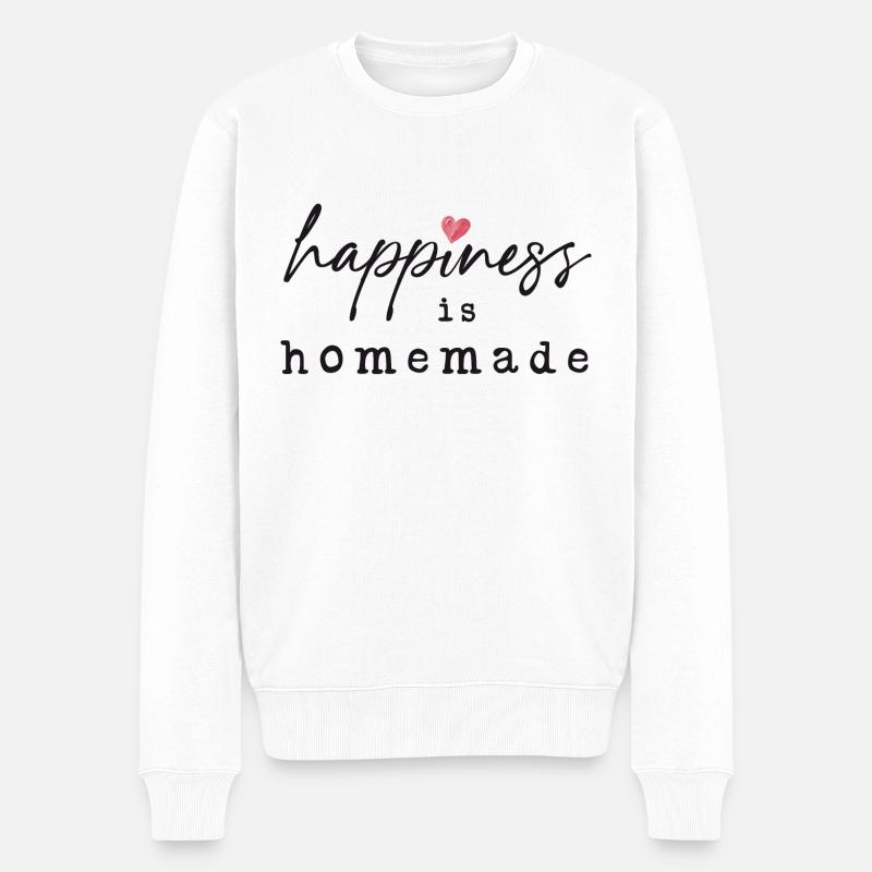 Happiness is Homemade - Männer Premium Bio Pullover - Weiß