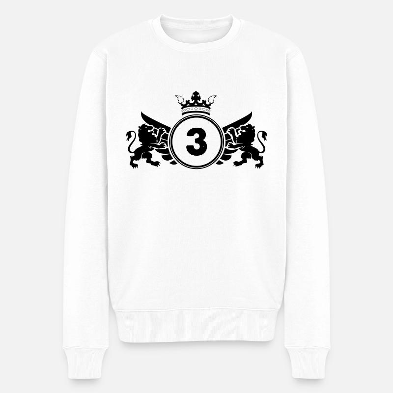 wappen 3 - Männer Premium Bio Pullover - Weiß