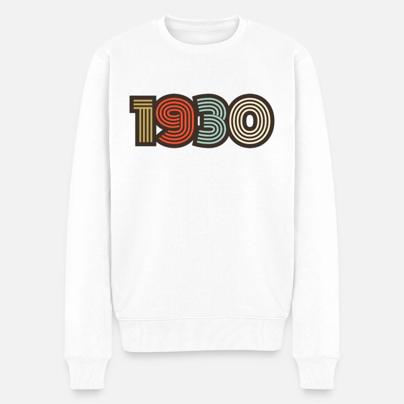 1930 Retro Jahrgang - Männer Premium Bio Pullover - Weiß