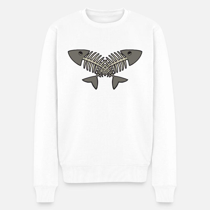 arête de hareng - Pull Premium bio Homme - blanc