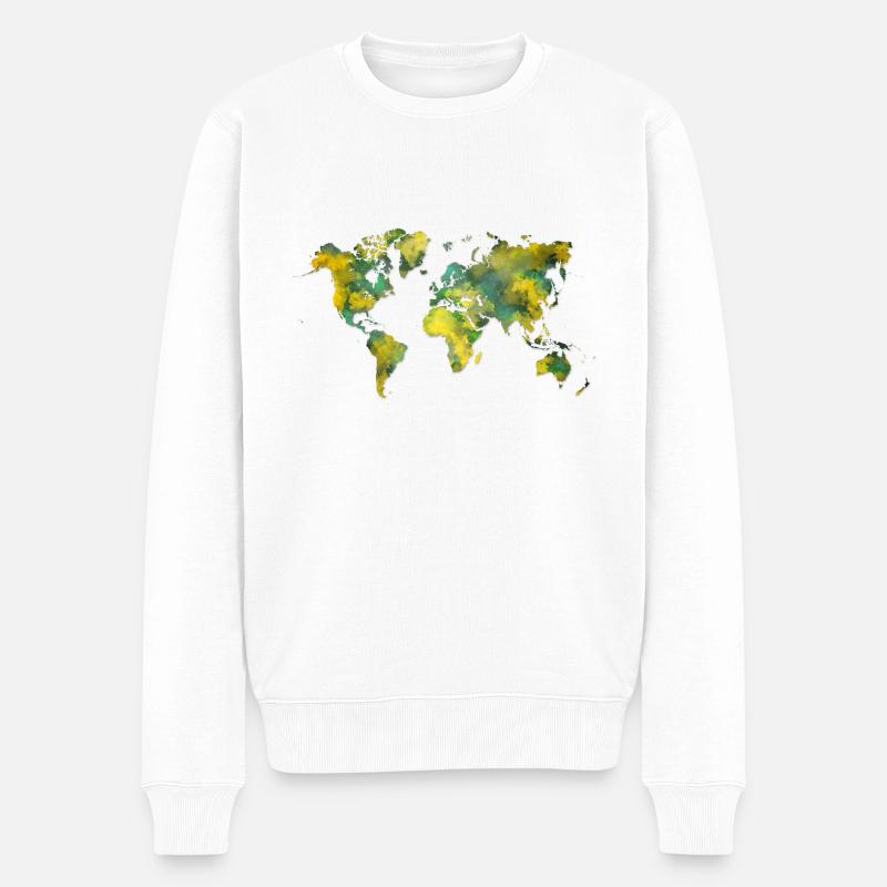 word map 2040 - Pull Premium bio Homme - blanc