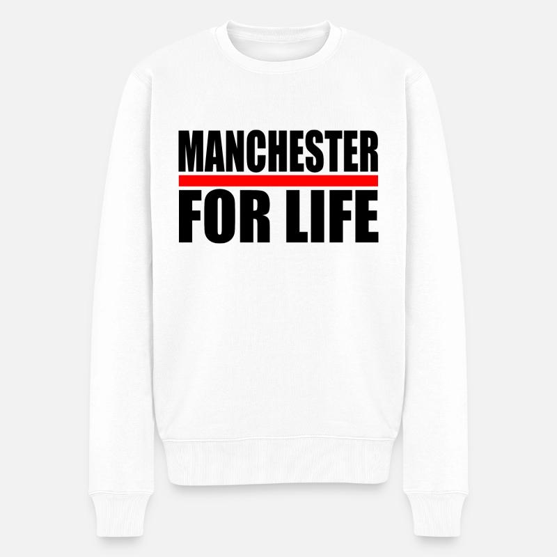 Manchester - Männer Premium Bio Pullover - Weiß