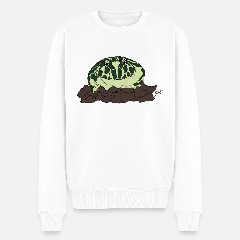 Schmuckhornfrosch - Männer Premium Bio Pullover - Weiß
