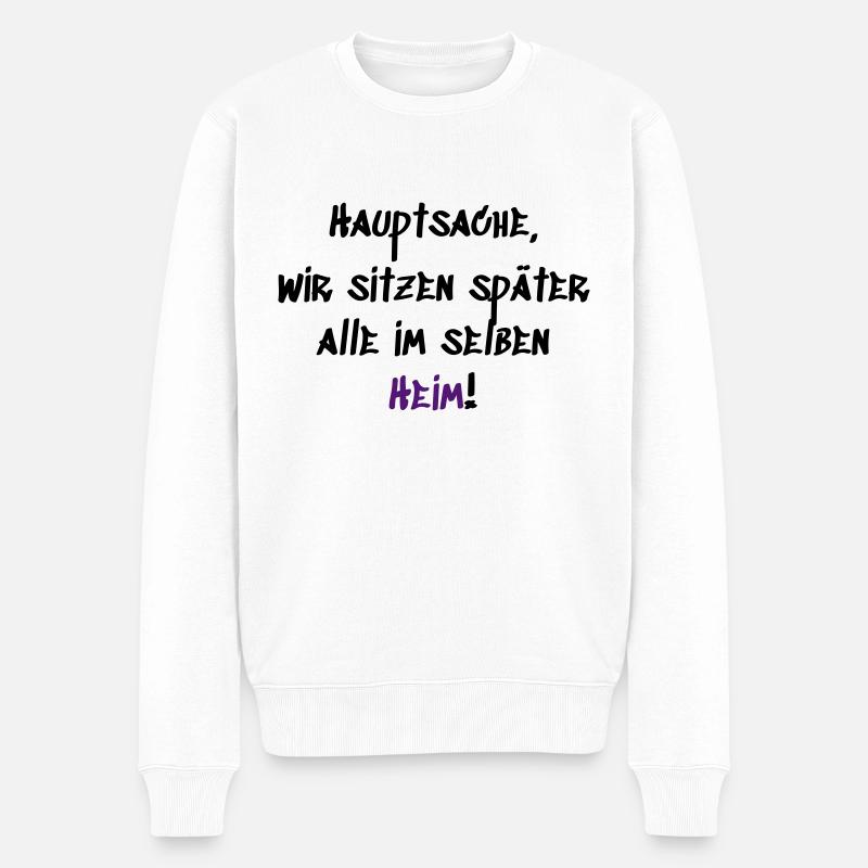Im selben Heim - Männer Premium Bio Pullover - Weiß