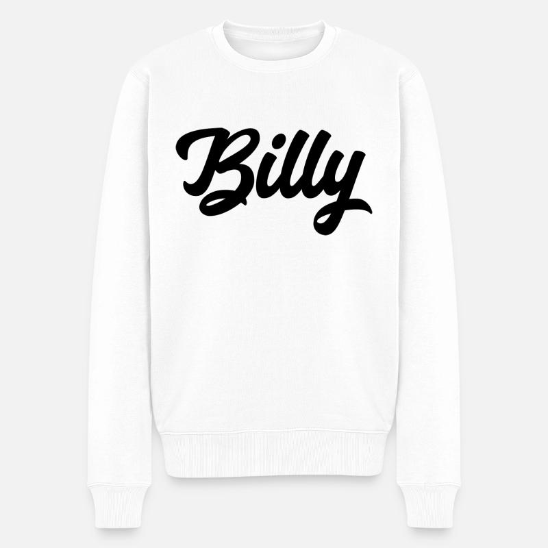 Billy benutzerdefinierte Text Geburtstagsname - Männer Premium Bio Pullover - Weiß