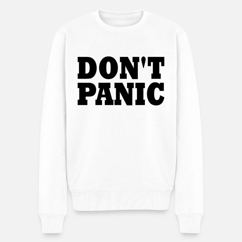 don't panic - Männer Premium Bio Pullover - Weiß