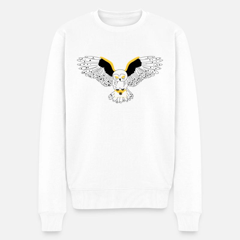Chouette le hibou - Pull Premium bio Homme - blanc