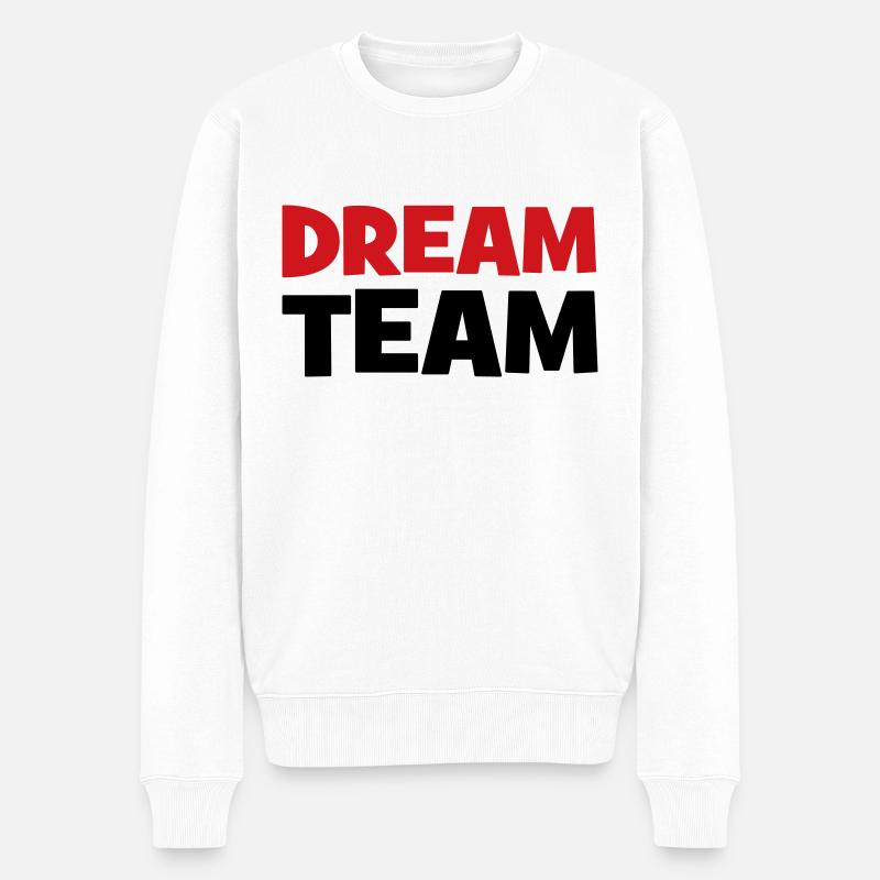 Dream Team - Männer Premium Bio Pullover - Weiß
