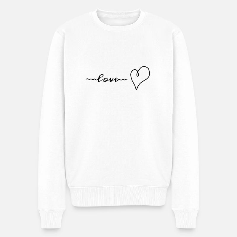 Amour - Pull Premium bio Homme - blanc